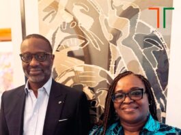 le président du PDCI-RDA, Tidjane Thiam, Mme Mylène Aithnard Oulé, cheffe de cabinet du leader du parti,