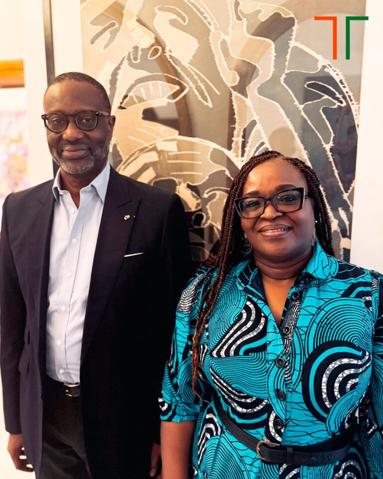 le président du PDCI-RDA, Tidjane Thiam, Mme Mylène Aithnard Oulé, cheffe de cabinet du leader du parti,