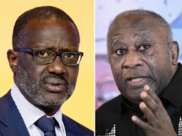 LAURENT GBAGBO (À D) AURAIT TRÈS MAL ACCUEILLI LA DÉCISION UNILATÉRALE DE TIDJANE THIAM. PH : AFP/GETTY IMAGES